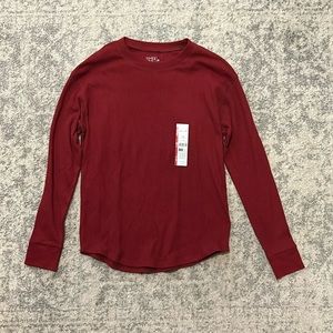 BRAND NEW Wine Red Time and Tru Waffle Knit Long Sleeve Tee
